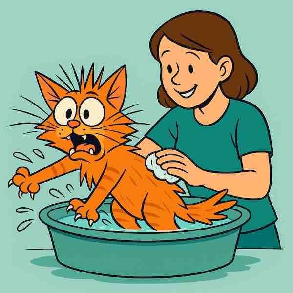 аллергия на кошек, купание